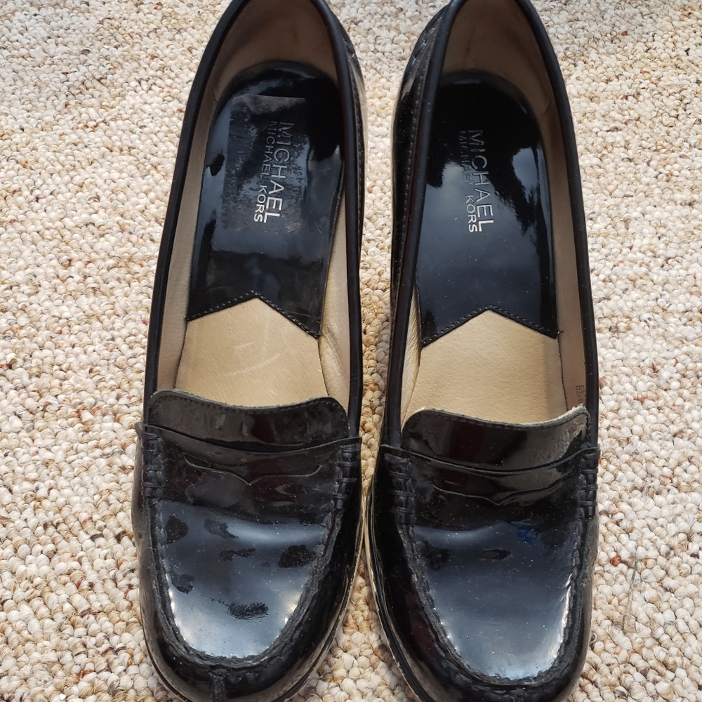 Black Micheal Kors block heels